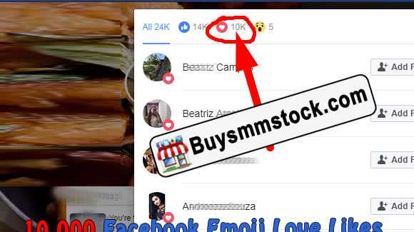 Buy 10000 Facebook Emoji Love Likes